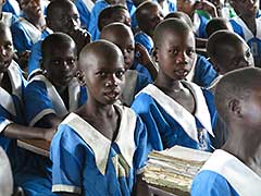 Une salle de classe dans un collège au nord de l'Ouganda