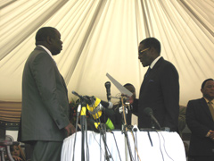 Morgan Tsvangirai et Président Robert Mugabe