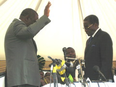 Morgan Tsvangirai et Président Robert Mugabe