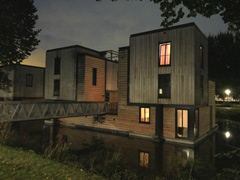 Maisons flottantes à Rotterdam, aux Pays-Bas