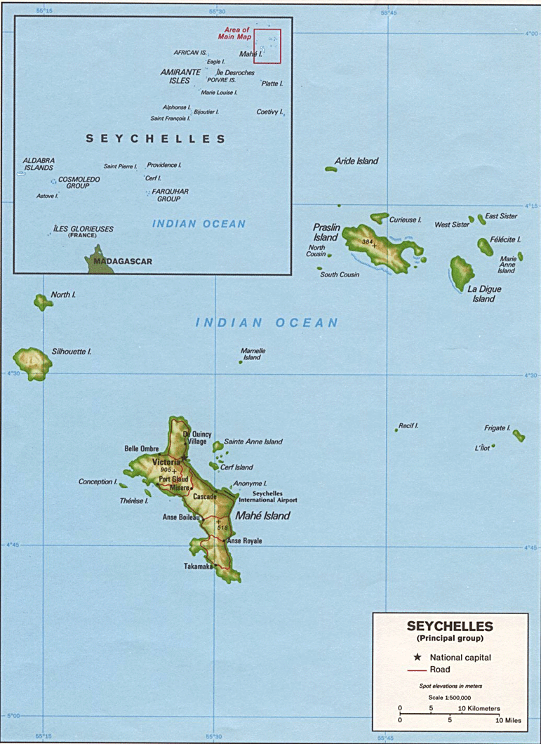 アフリカ：セーシェル：地図